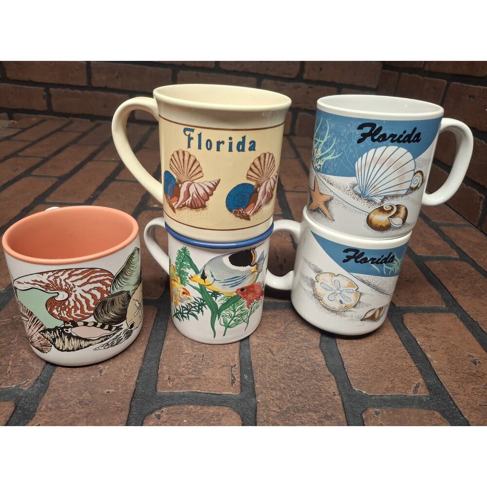 Vintage Florida Coffee Mug- Ceramic Lot Of 5